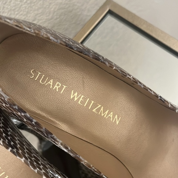 NWT Stuart Weitzman Brown Peep Toe Pumps - Picture 8 of 14